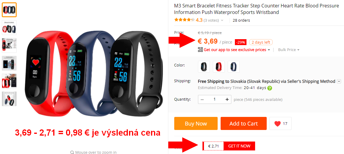 Smart fitness náramok za pár centov s poštovným zadarmo